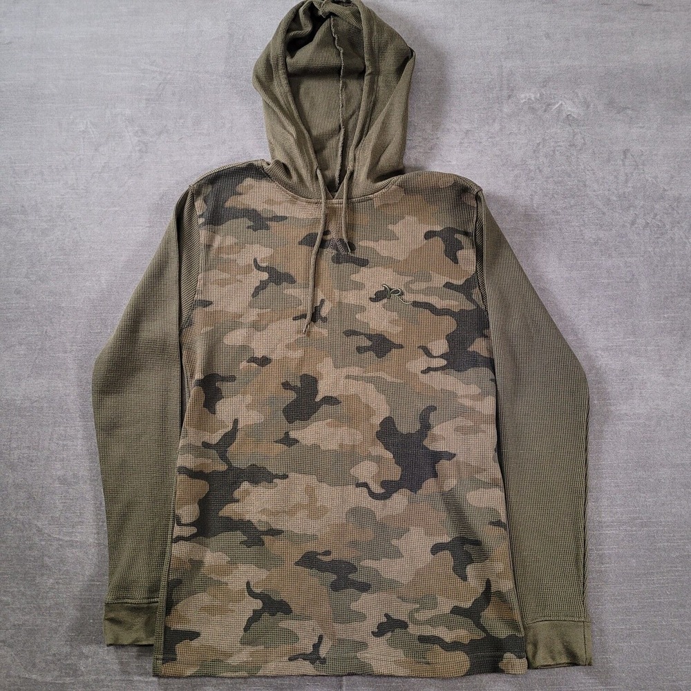 Rocawear Long Sleeve Army Green Camo Thermalβ Shirt Hoodie Mens Size Medium
